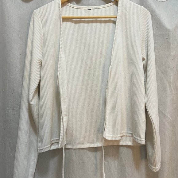 White Tie Front Cardigan - Picture 2 of 4